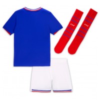 Frankreich Fußballbekleidung Heimtrikot Kinder EM 2024 Kurzarm (+ kurze hosen)